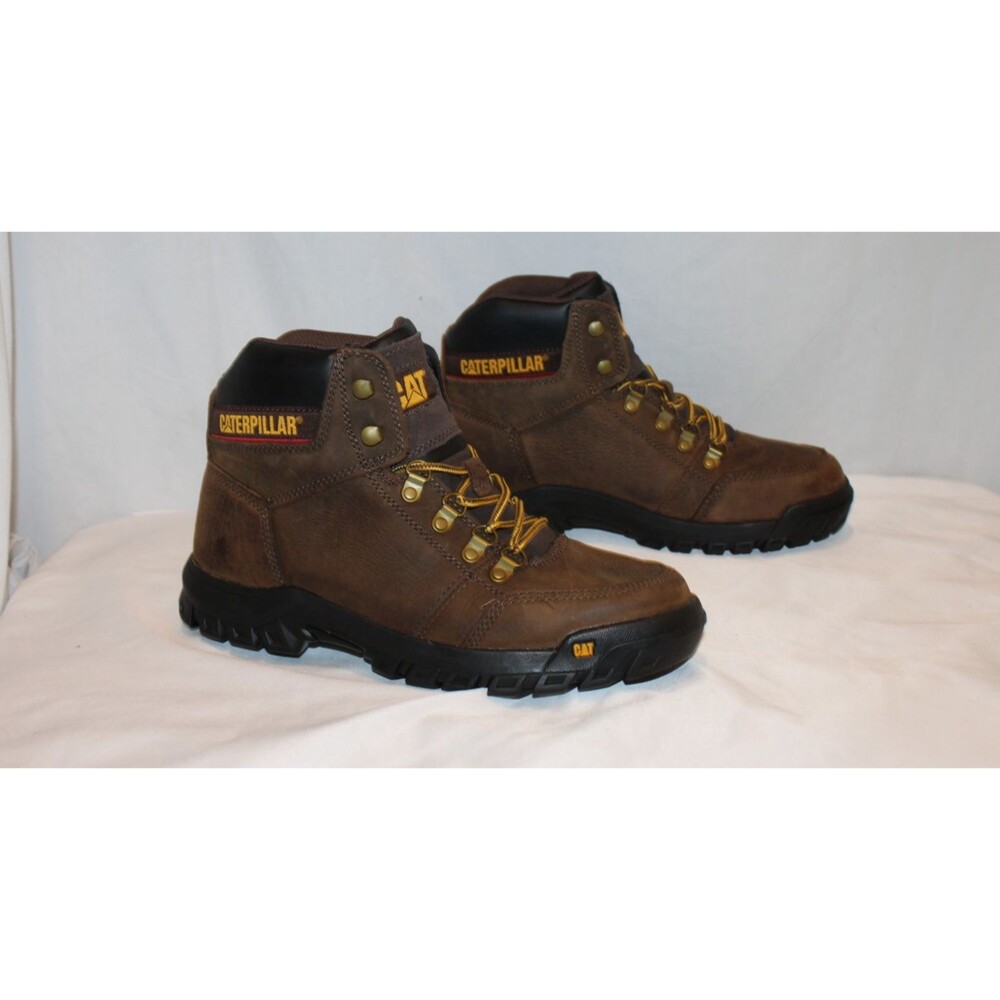 CAT Outline Men's Stell Toe Brown EH Work Boots SZ 9 NWOB
